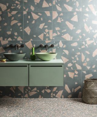 Shard Green Porcelain and Pebble Green Porcelain - Mandarin Stone