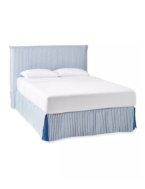 James Headboard & Bedskirt - French Blue Bengal Stripe