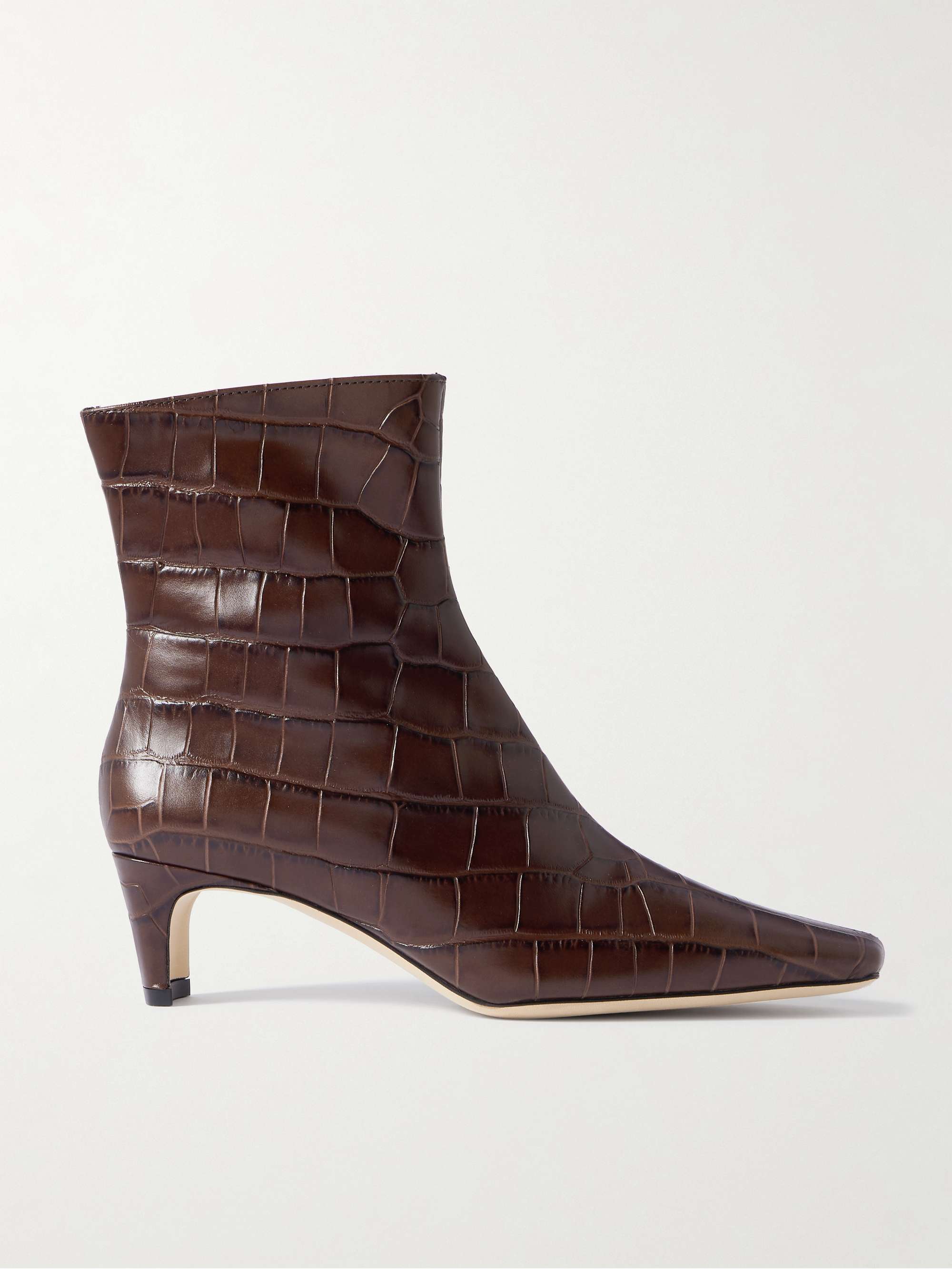 Wally Croc-Effect Leather Ankle Boots