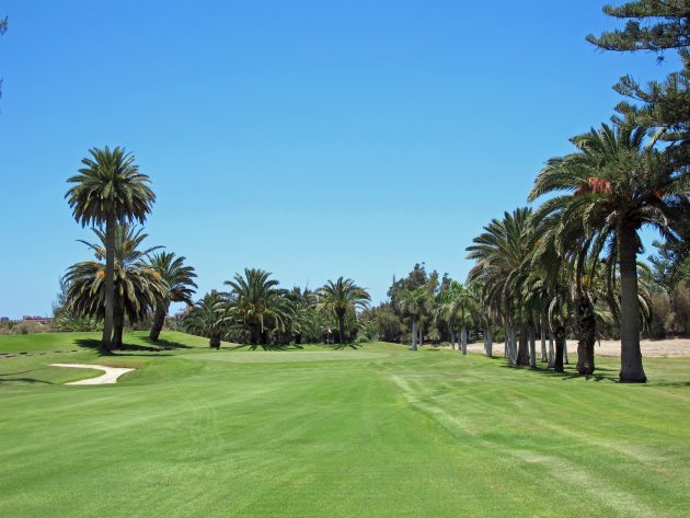 The approach to the second green at Maspalomas