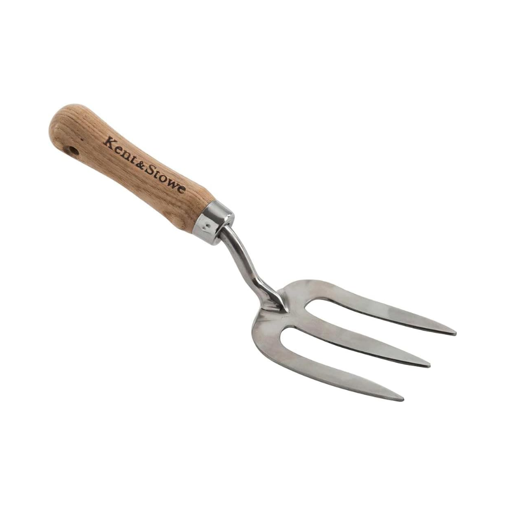 Stainless steel hand fork with wooden handle