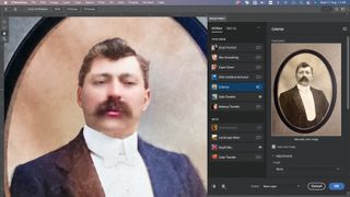 Screenshot of Photoshop being used for old photo restoration