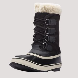 Flat lay image of Sorel snow boots 