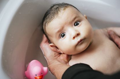 baby in bath