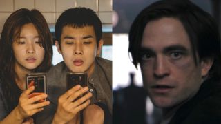 So-dam Park and Woo-sik Choi in Parasite and Robert Pattinson in The Batman