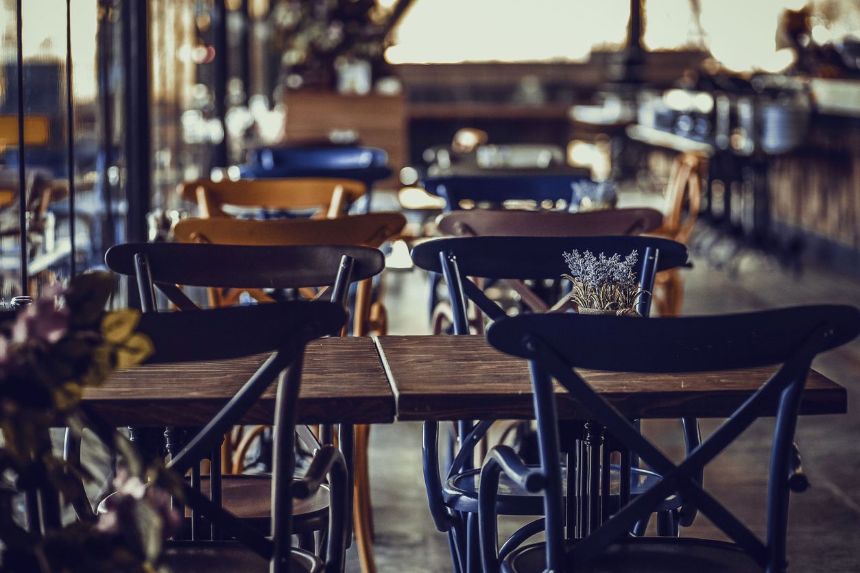 The inside of a restaurant.