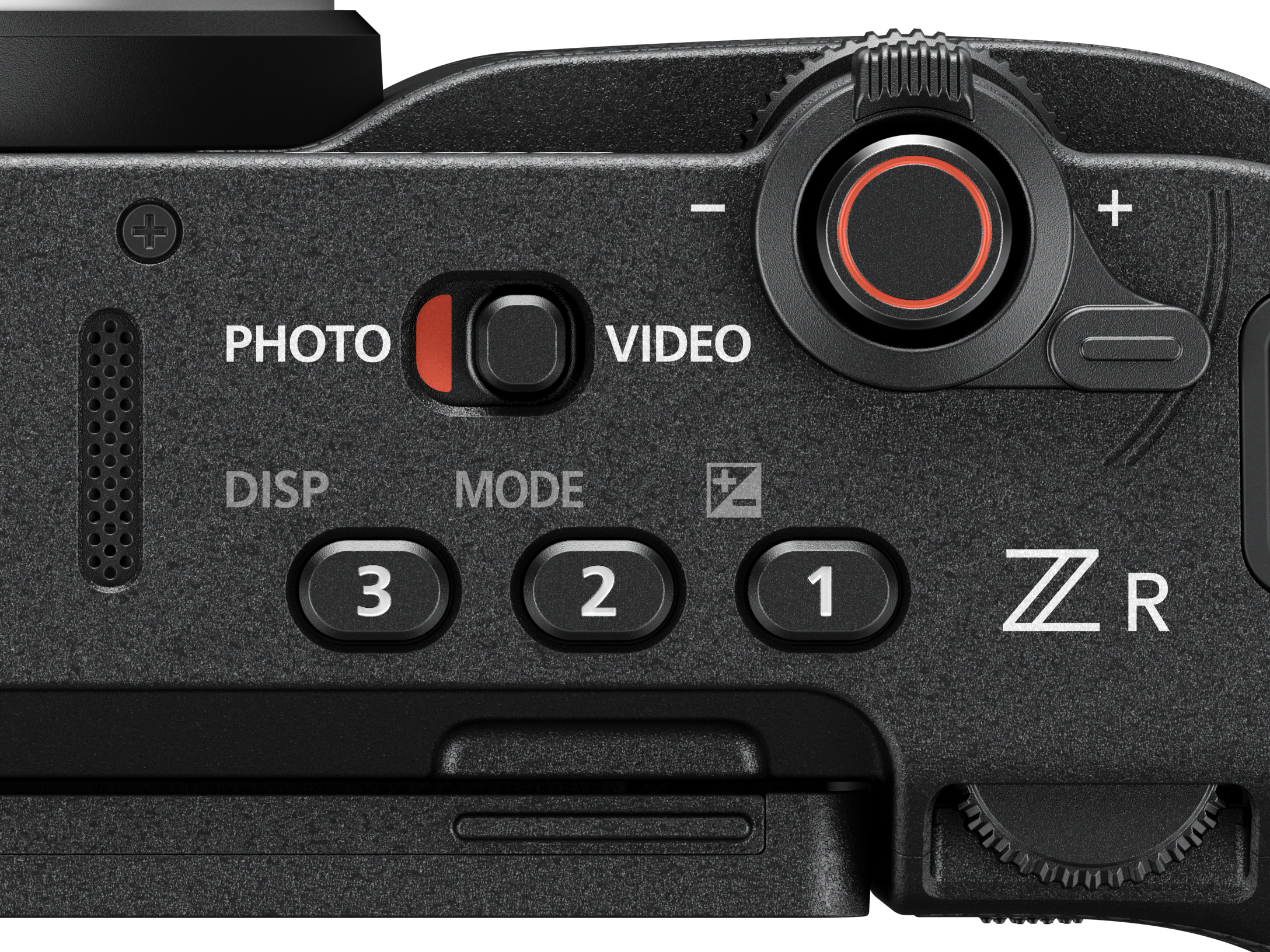 Nikon ZR top plate view close up of controls