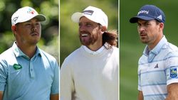 (L to R) Si Woo Kim, Tommy Fleetwood and Nick Taylor