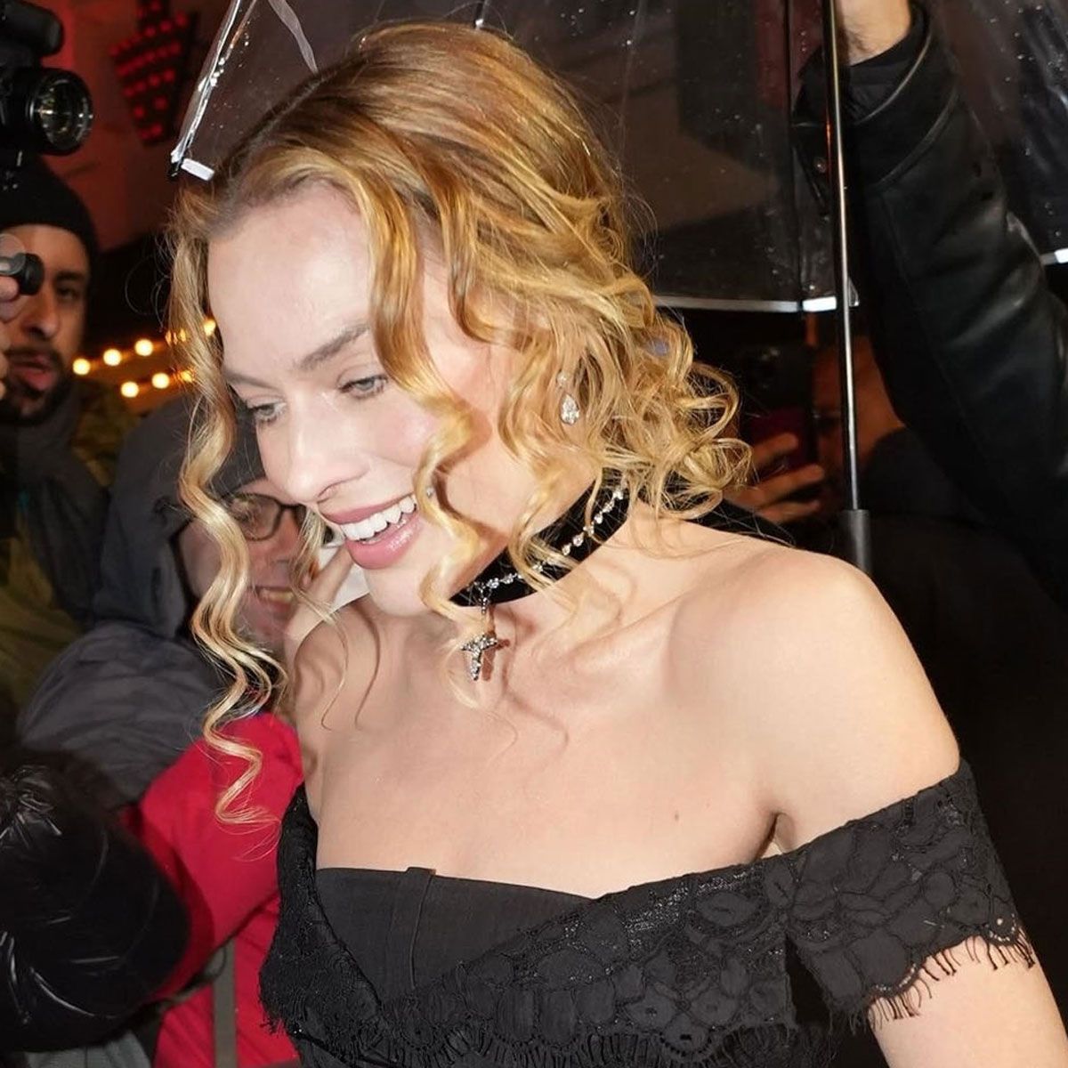 Margot Robbie wears a peplum top for her Wuthering Heights press tour 