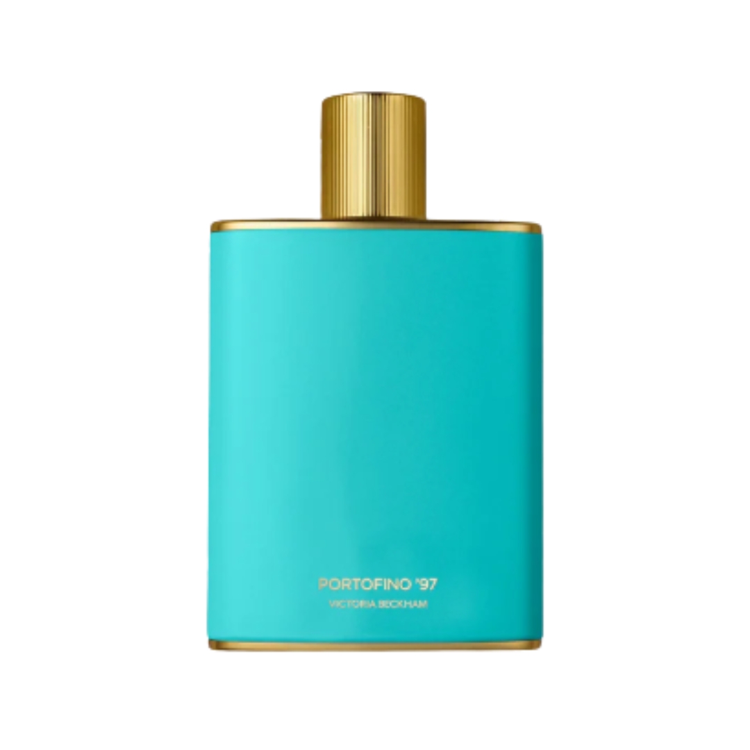 A product shot of the Victoria Beckham Beauty Portofino '97 Eau de Parfum, on a white background