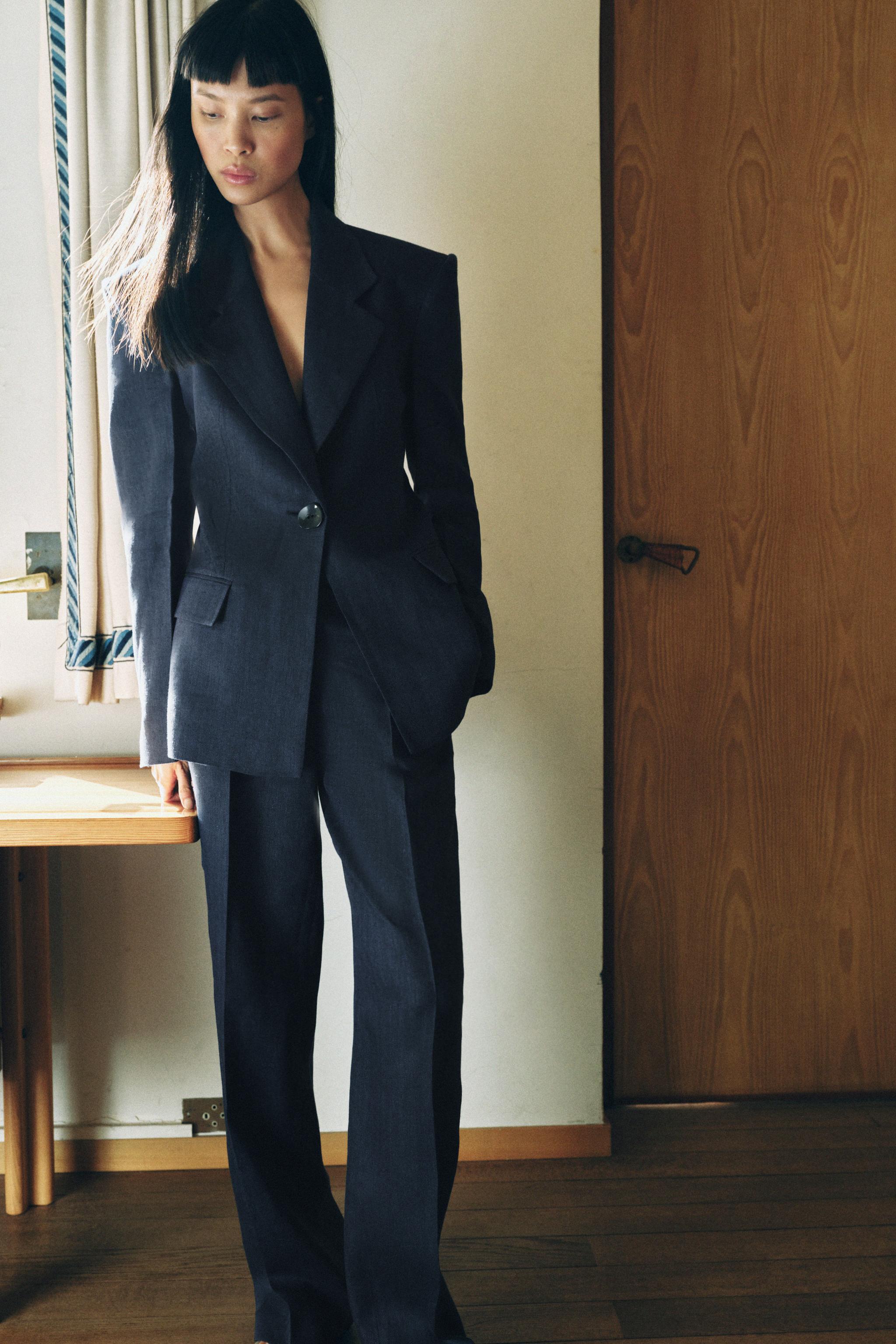 Herringbone 100% Linen Tailored Blazer