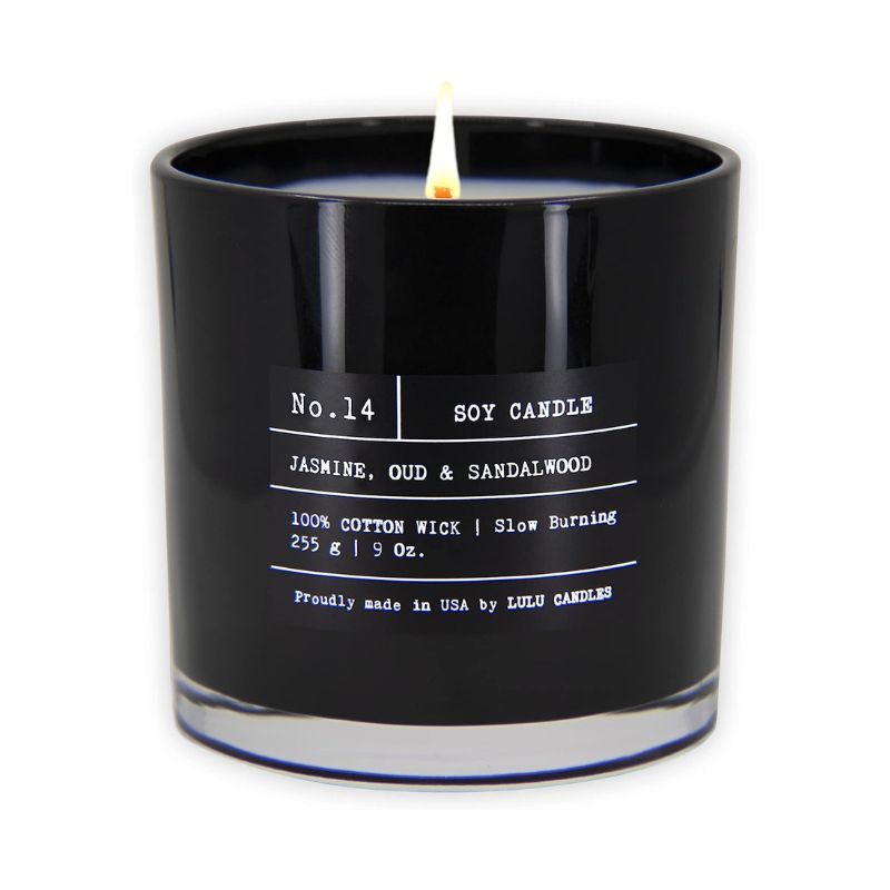 Lulu Candles No.14 Jasmine, Oud & Sandalwood is one of the best candles on Amazon for its unisex scent.