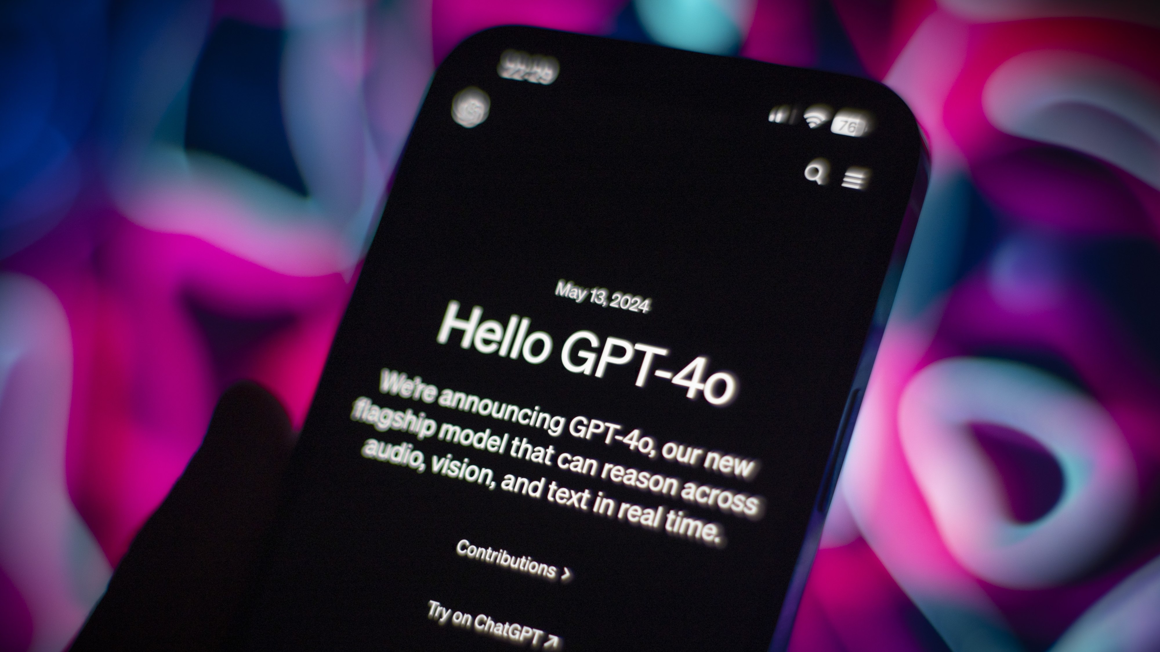 The ChatGPT app is seen on a mobile device.