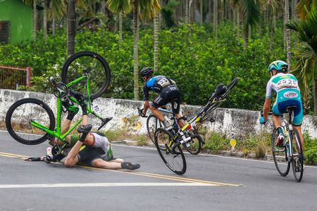A spectacular mid stage crash