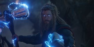 Thor with Mjolnir and Stormbreaker in Avengers: Endgame