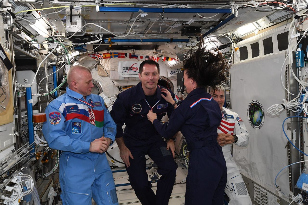Astronauts on board the International Space Station celebrate the Olympics