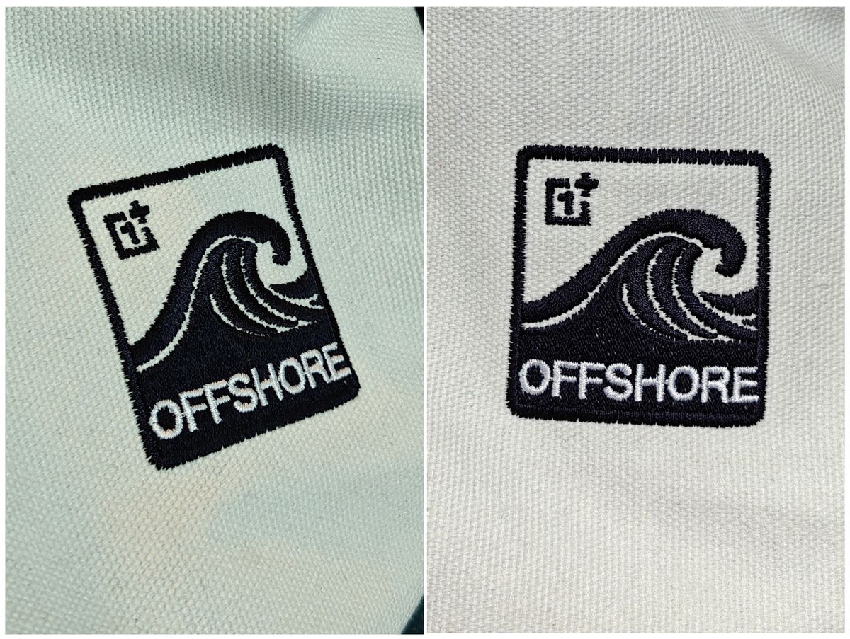OnePlus offshore logo printed on a totebag