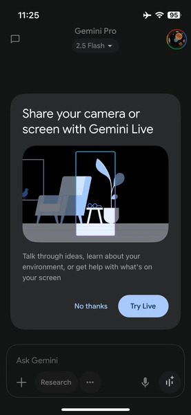 Gemini Live Screen & Screen Sharing on iPhone
