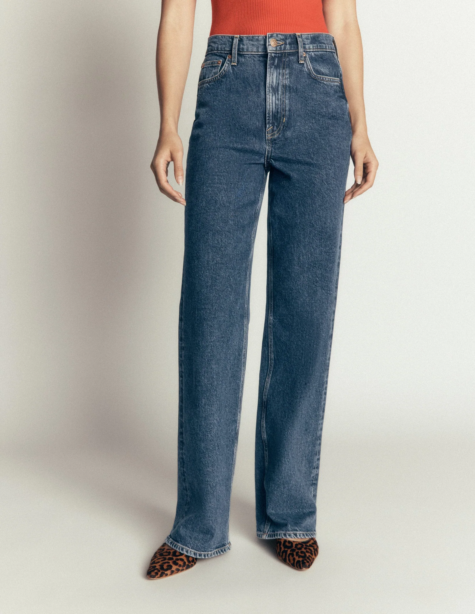 Boden, High Rise Column Leg Jeans