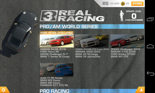 Real Racing 3 Menu