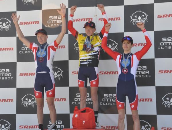 Junior men's podium at the Sea Otter Classic in 2011