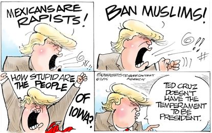 Political cartoon U.S. Donald Trump Cruz 2016