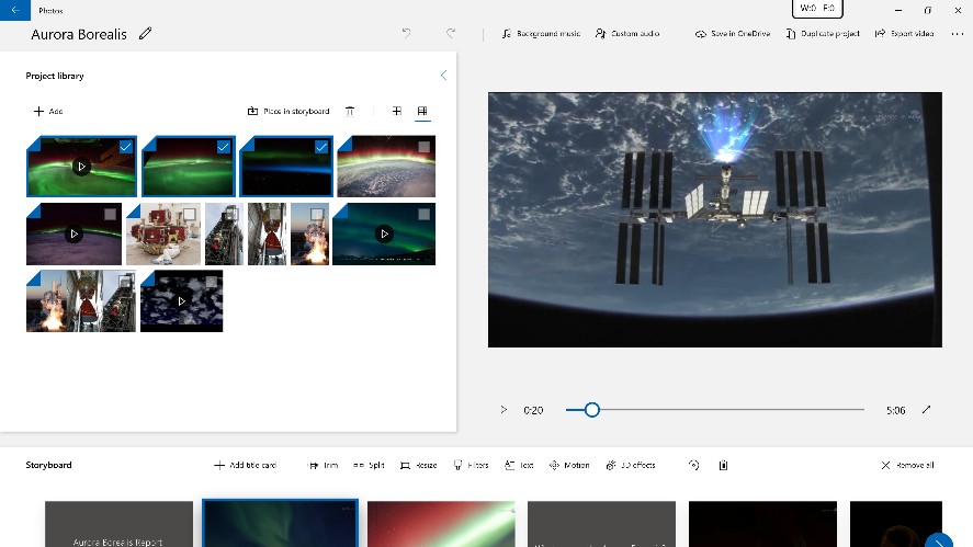 Interface of Windows Video Editor, one of the best video editing software tools