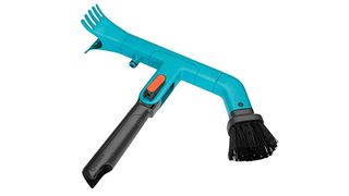 Gutter cleaning product with brush and scraper