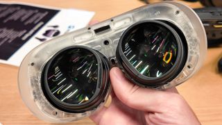 Hands-on with Valve's new VR headset, the Steam Frame, during an interview at Valve HQ in Bellevue, Washington.