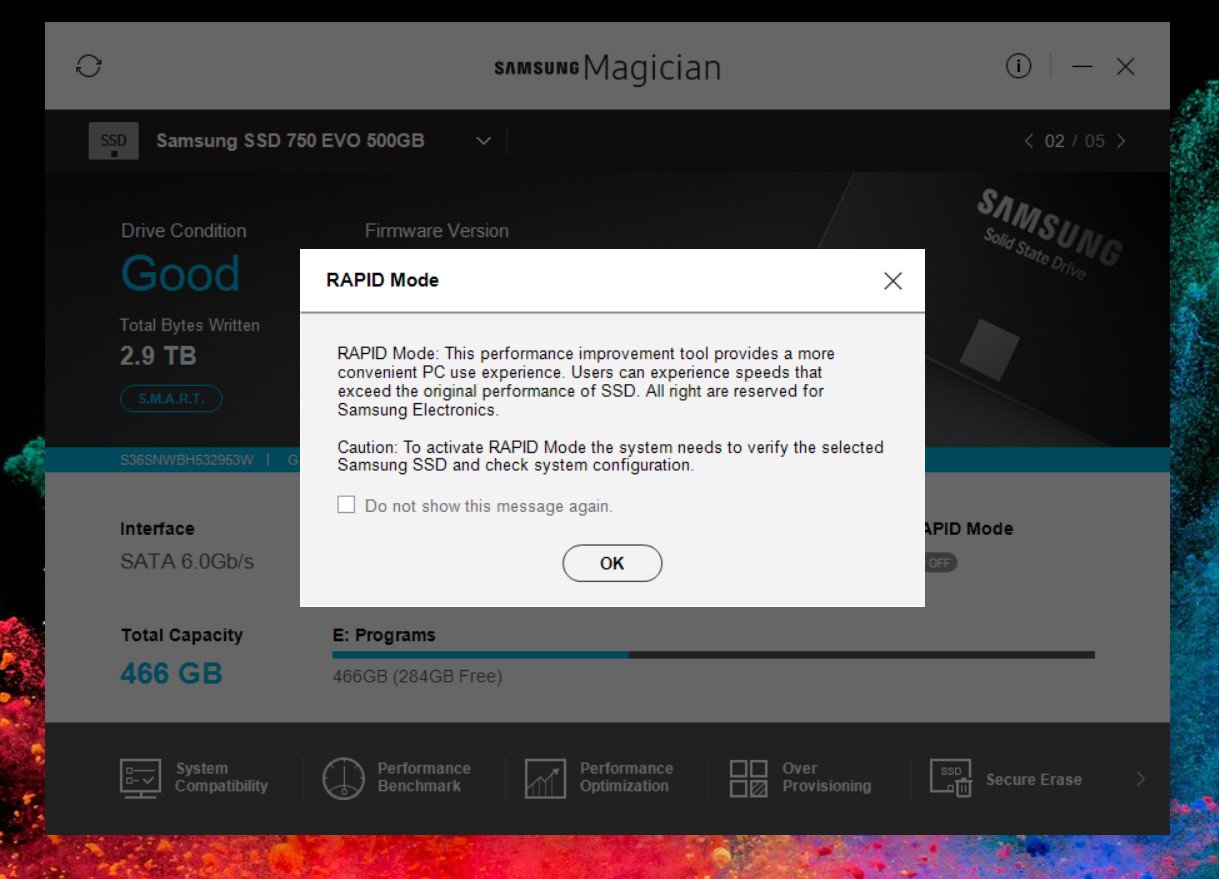 Не вижу ssd samsung. Intel Rapid Samsung Magician.