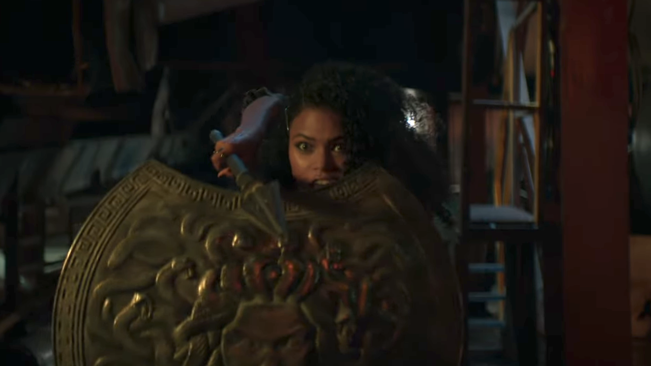 First look at Tamara Smart as Thalia with shield in front of her in Percy Jackson Season 2 trailer