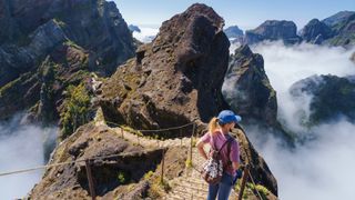 Hiker on PR1 Pico do Arieiro