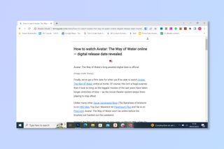 Chrome reader mode in action