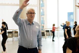 Jeremy Paxman attends an English National Ballet therapy dance class