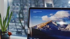 Windows 10 laptop open on desk