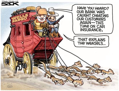 Editorial cartoon U.S. Wells Fargo cheating scandal
