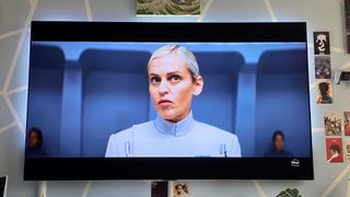 Philips Hue Play HDMI Sync Box 8K with image from Andor onscreen