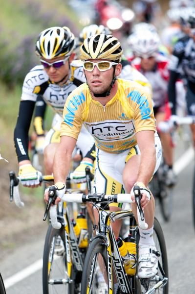 Mark Cavendish (HTC-Columbia) wasn't expecting to keep the leader's jersey today, which is lucky, because he didn't.