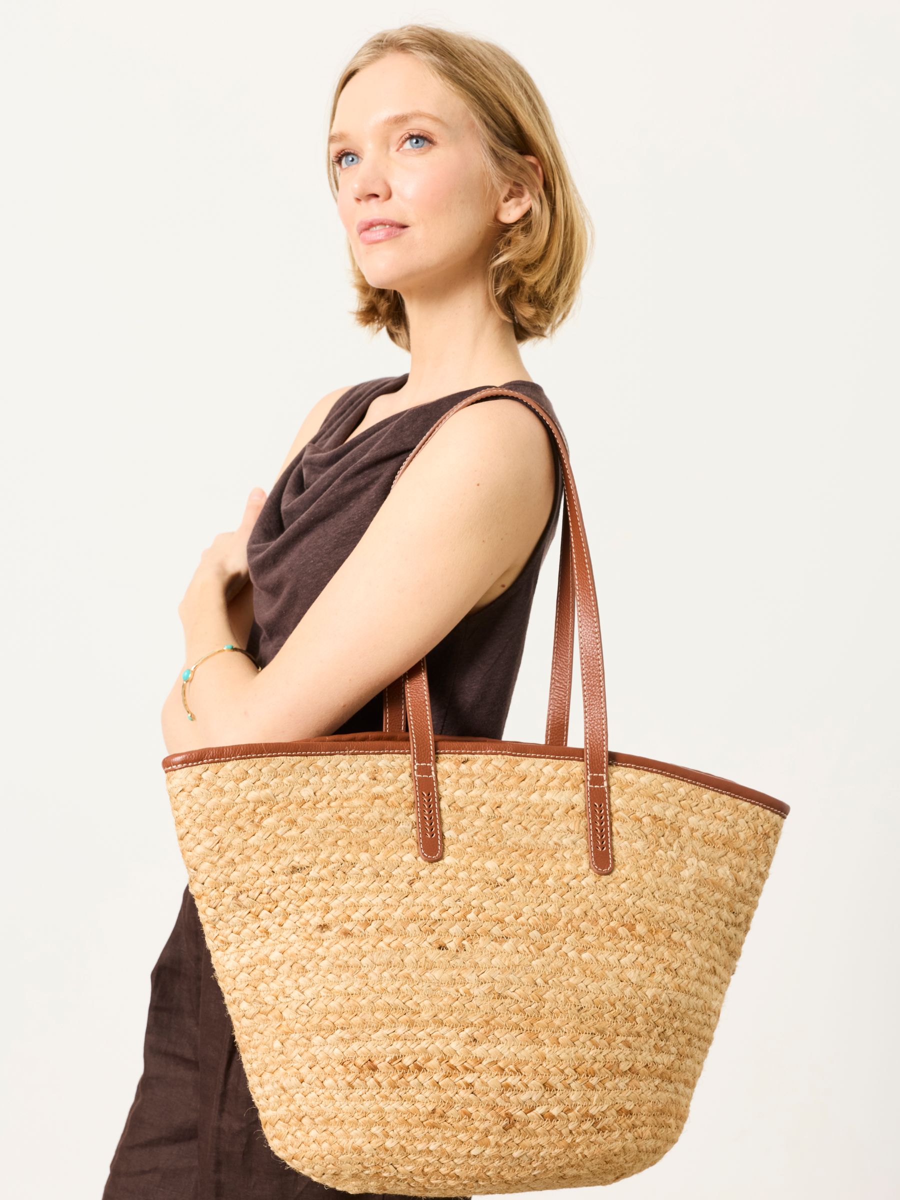Natural Raffia Tote Bag - Size One