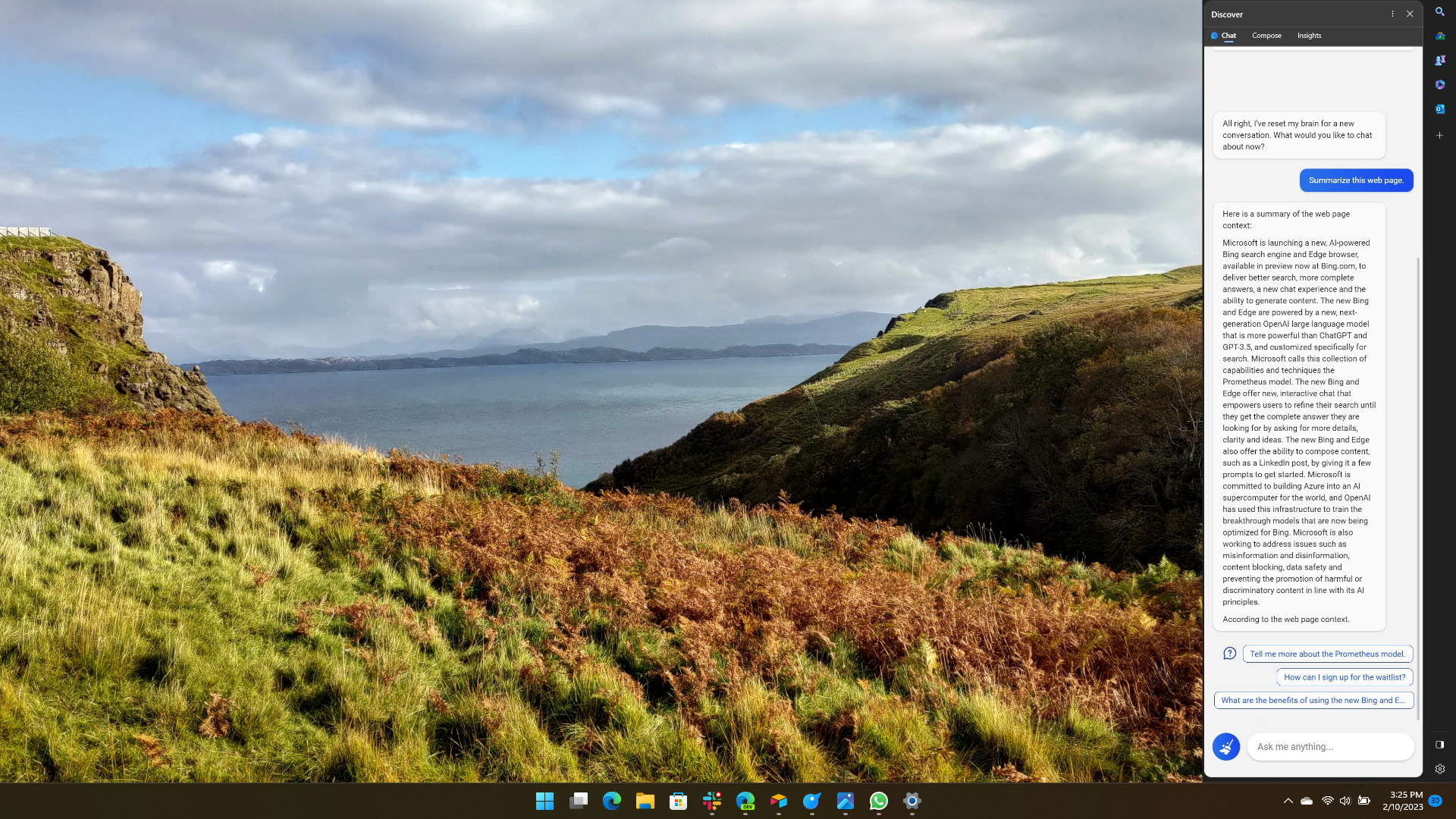 Mockup da barra lateral no Windows 11