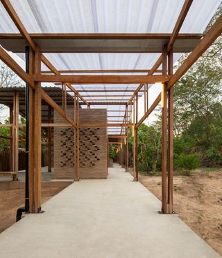 centre for babassu harvesters in brazil, seeing here a pavilion