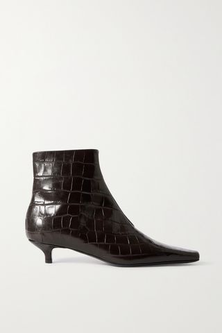 + Net Sustain the Slim Croc-Effect Leather Ankle Boots