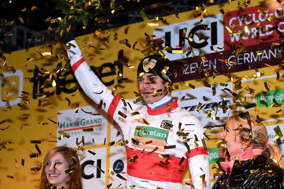Wout Van Aert retains his lead in the World Cup