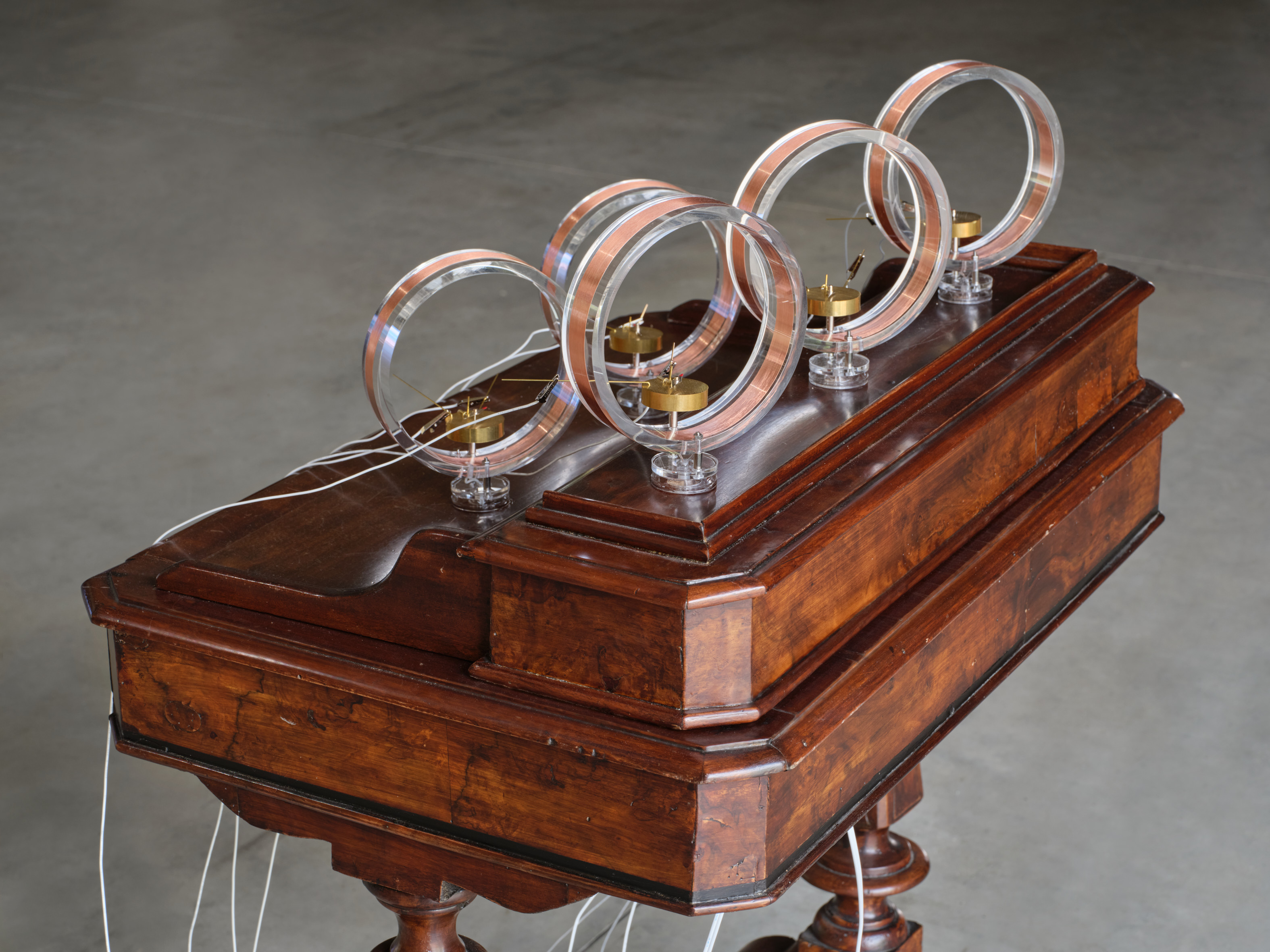 Installation at Yuko Mohri&amp;rsquo;s &amp;lsquo;Entanglements&amp;rsquo; exhibition at Pirelli HangarBicocca, Milan, 2025