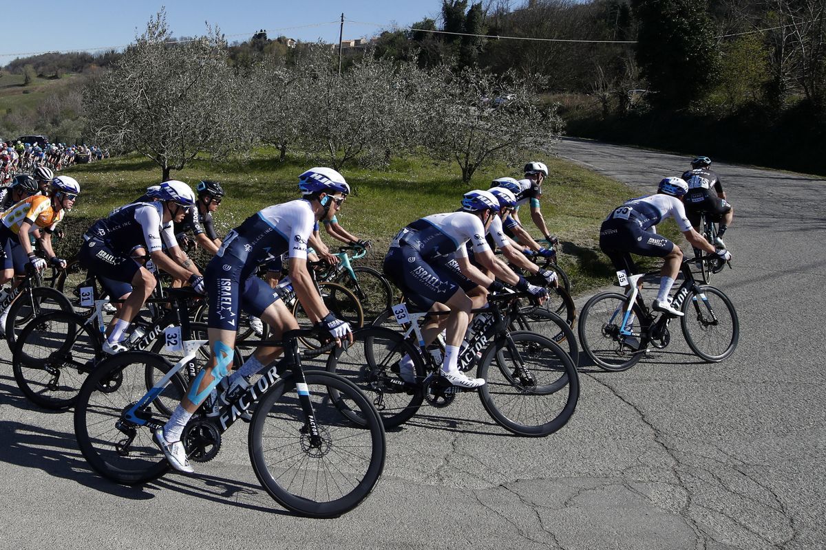 Settimana Internazionale Coppi e Bartali 2021 36th Edition 2nd stage Riccione Sogliano al Rubicone 163 km 24032021 Ben Hermans BEL Israel StartUp Nation James Piccoli CAN Israel StartUp Nation Alessandro De Marchi ITA Israel StartUp Nation photo Roberto BettiniBettiniPhoto2021