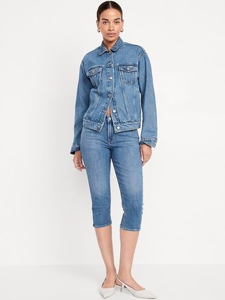 Mid-Rise Wow Capri Jeans