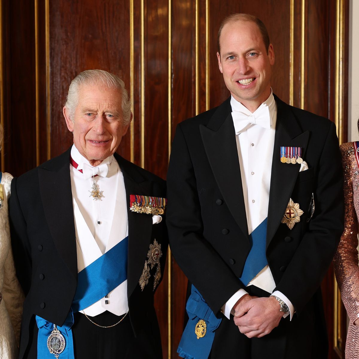 King Charles and Prince William attend a diplomatic reception at Buckingham Palace