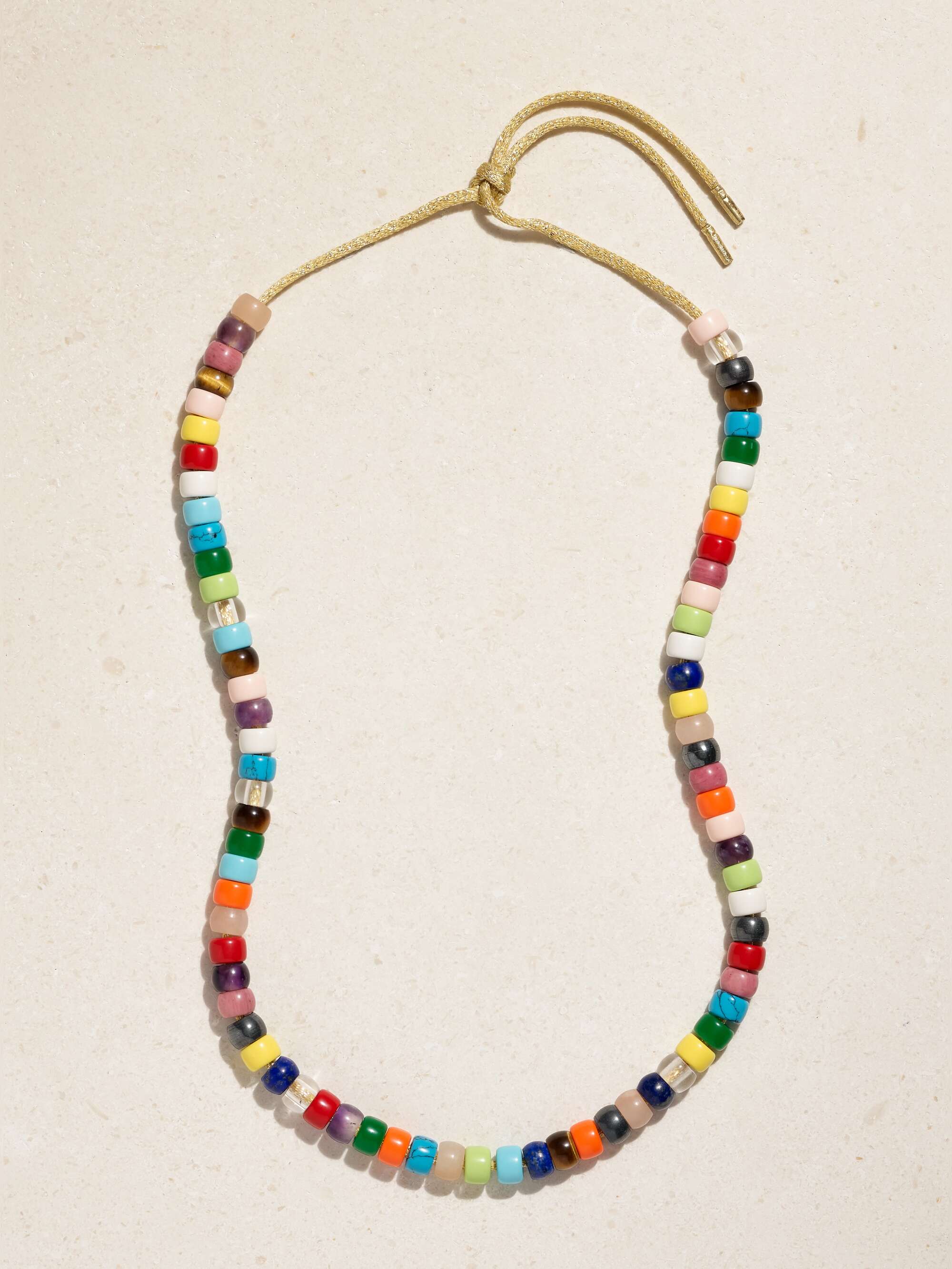 Forte Beads Rainbow 18-Karat Gold and Lurex Multi-Stone Necklace Kit