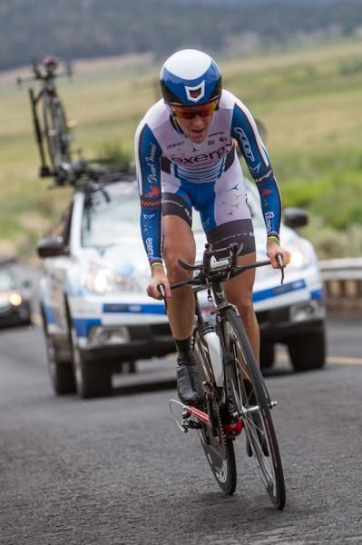 Kristin Armstrong (Exergy) hammers up the last roller before her win.