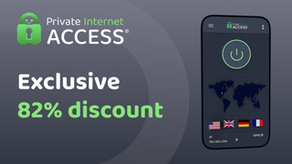 Private Internet Access logo displayed with the current 82% off deal